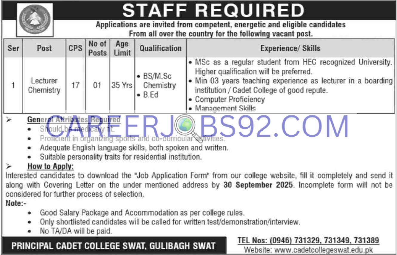 Latest Lecturer Jobs 2025