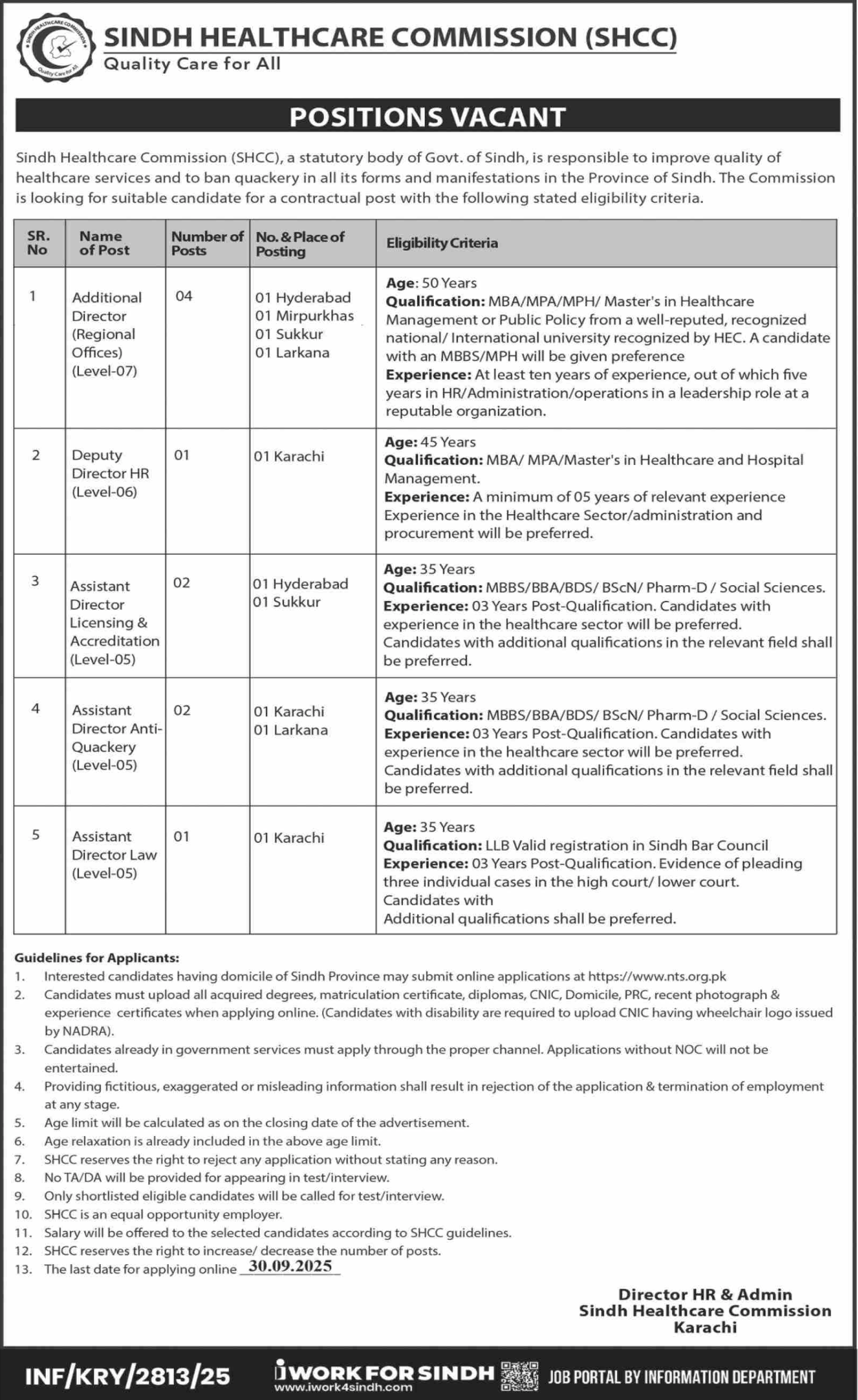 Latest Government Jobs in Sindh 2025