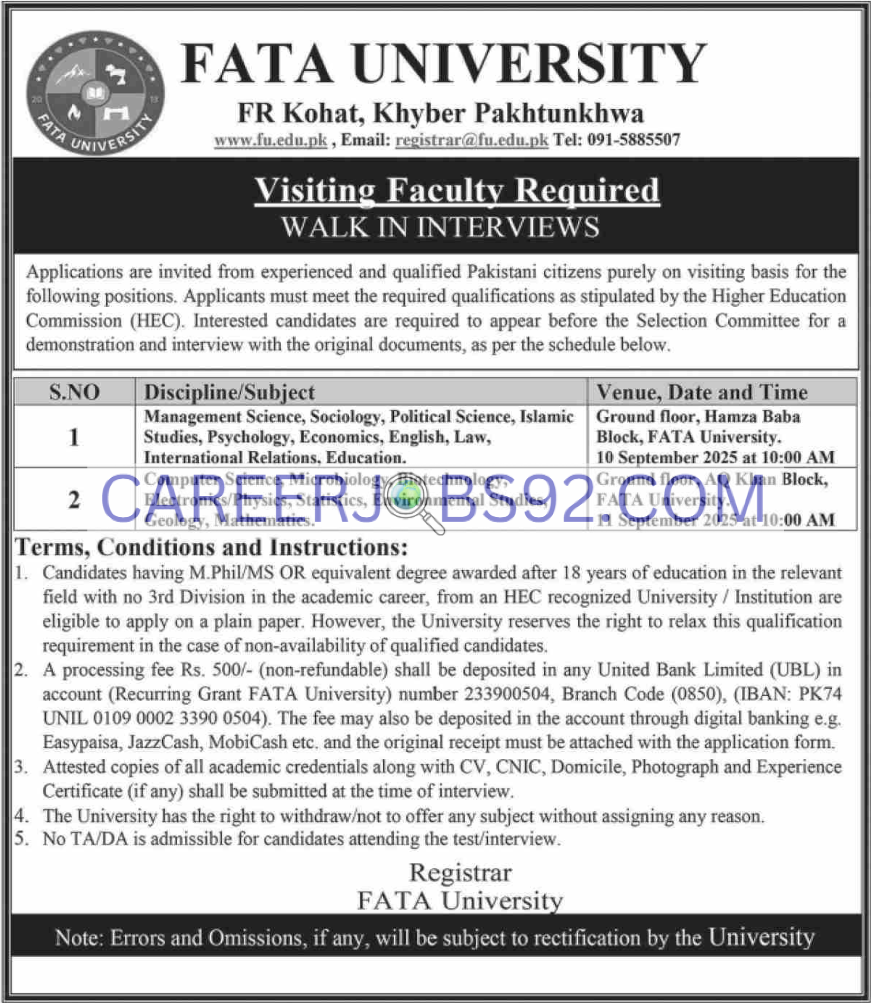 Latest University Jobs 2025