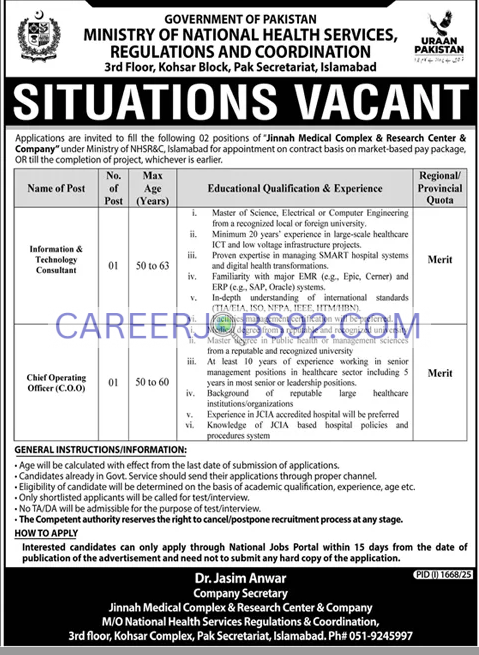 Latest Govt Jobs Islamabad 2025
