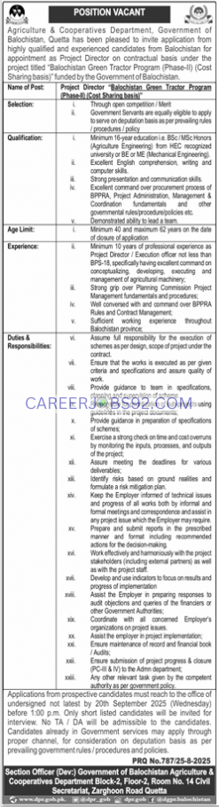 Govt Jobs Balochistan 2025