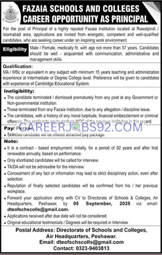 Latest Government Teaching Jobs Rawalpindi 2025
