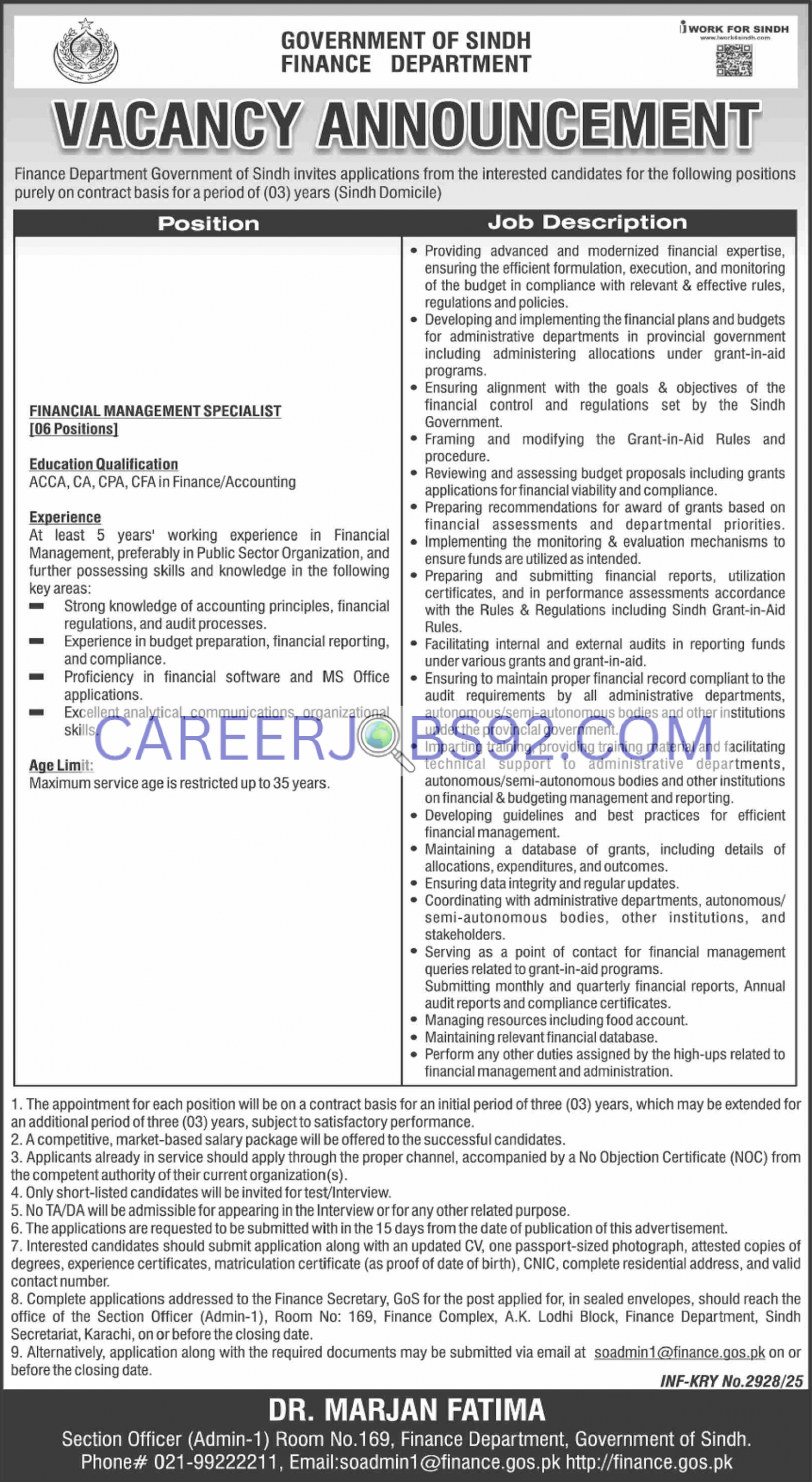 Latest Govt Jobs in Sindh 2025