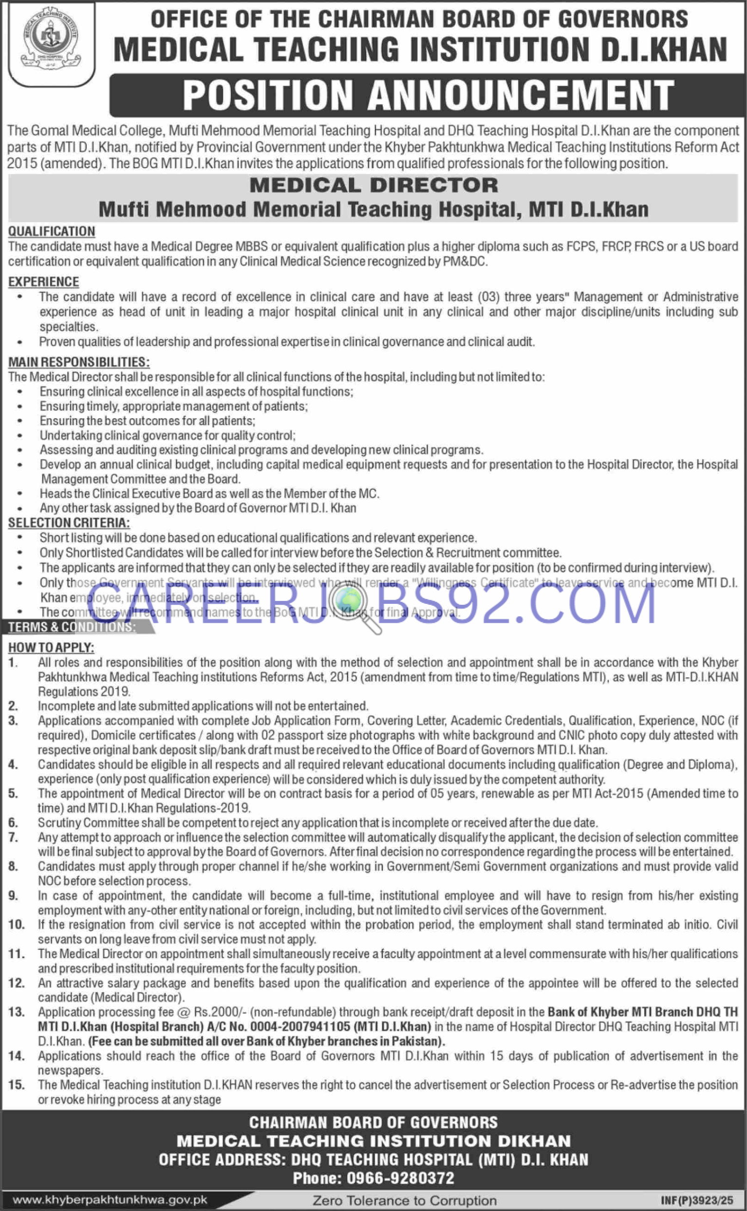 Latest Medical Jobs KPK 2025