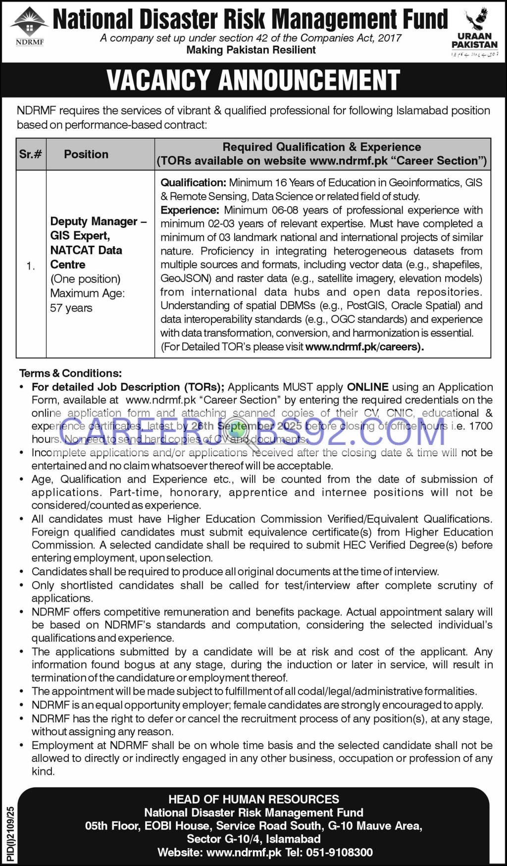 Latest Government Jobs in Islamabad 2025