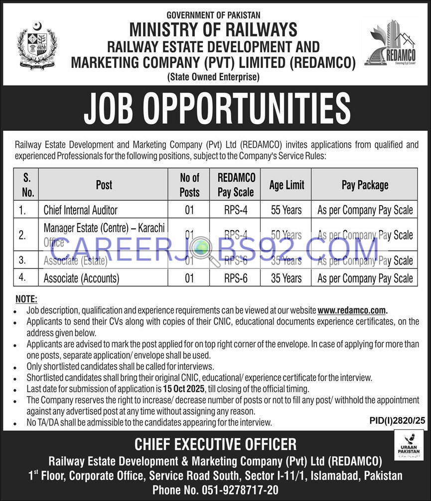 Latest Ministry of Railways Jobs 2025